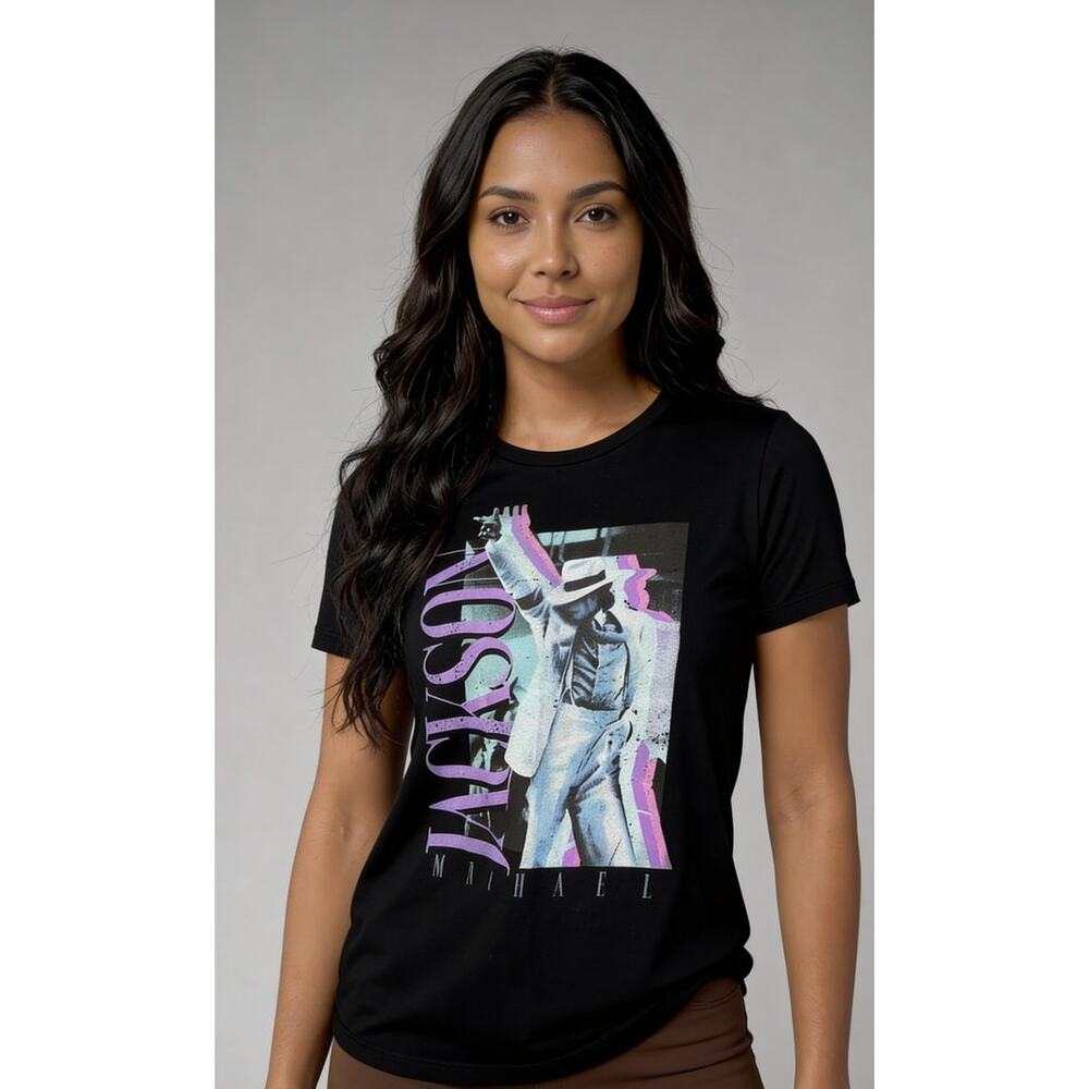 Michael Jackson Licensed Graphic Band T-Shirt Pop Icon Tee